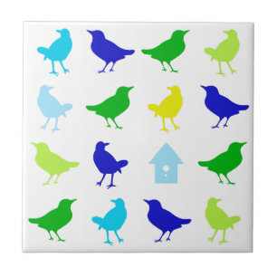 Schilderen van gekleurde vogels door Chariklia Zar Tegeltje