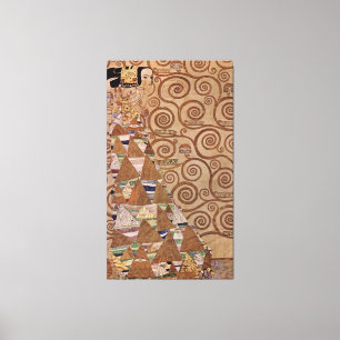 Schilderen van Gustav Klimt: De verwachting (1908) Canvas Afdruk