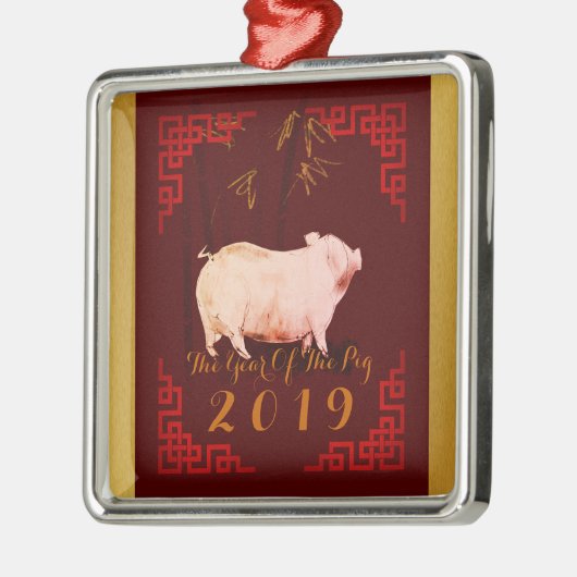 Schilderen van het Chinese Lijst Varkenshaar 2019 Metalen Ornament (Links)