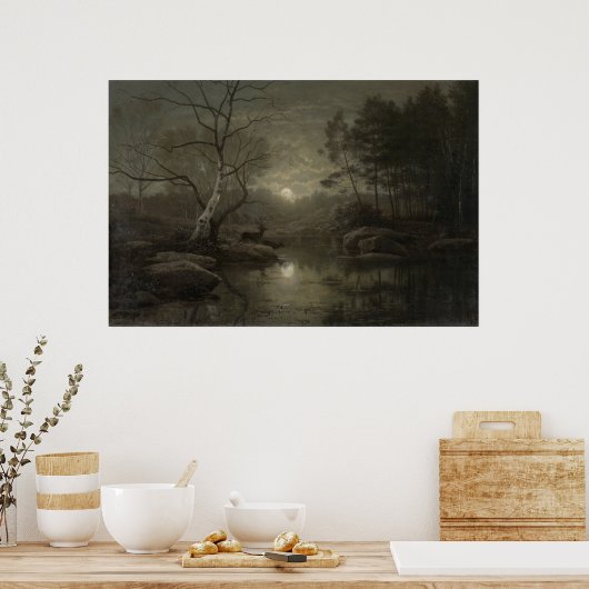  schilderen van het moonlight-bos poster (Keuken)