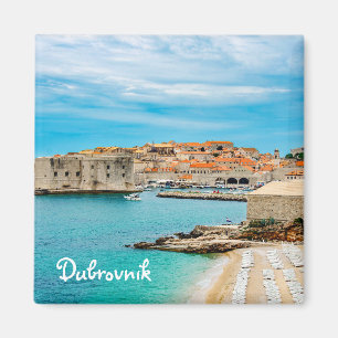 Schilderen van het strand van Dubrovnik Magnet Magneet