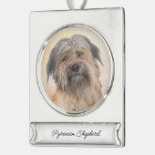 Schilderen van kuddes van Pyrenean - Kute Original Verzilverd Banner Ornament (Links)