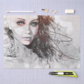 Schilderen van mooie vrouwen tissuepapier (Craft)