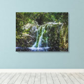 Schilderen van prachtige watervalWaterverf Canvas Afdruk (Insitu (Houten vloer))