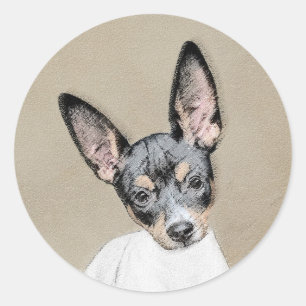 Schilderen van rackdrager - Originele Dog Art beve Ronde Sticker