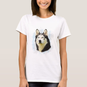 Schilderen van siberische hondjes voor de kleur va t-shirt
