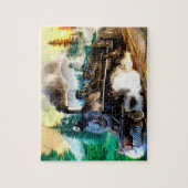 Schilderen van treinstellen voor stoommotoren legpuzzel (Verticaal)