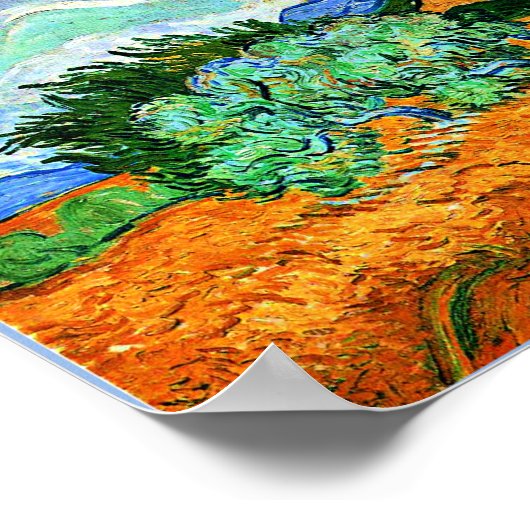 Schilderen van Van Gogh, Wheatfield met Cypress Tr Poster (Hoek)