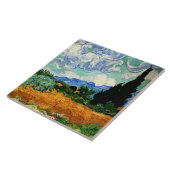 Schilderen van Van Gogh, Wheatfield met Cypress Tr Tegeltje (Zijkant)