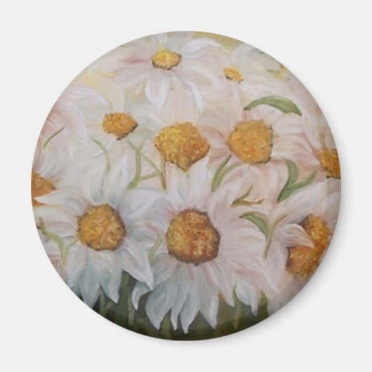Schilderen van witte daisiesuin magneet (Voorkant)