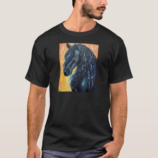 Schilderen van zwarte paarden t-shirt (Voorkant)