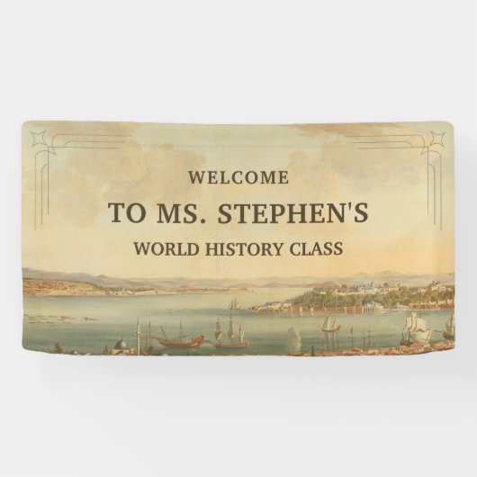  Schildergeschiedenis Leraar Klaslokaal Welkom Spandoek (Horizontaal)