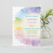 Schilderij 10e meisje verjaardag uitnodiging (Staand voorkant)