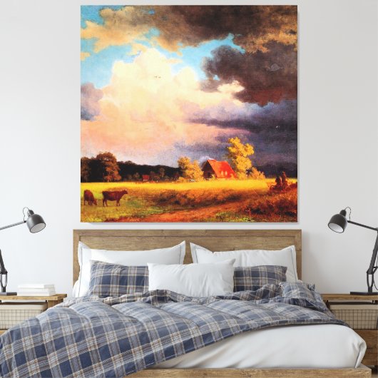 Schilderij Albert Bierstadt, Beiers landschap Canvas Afdruk (Insitu (Slaapkamer))