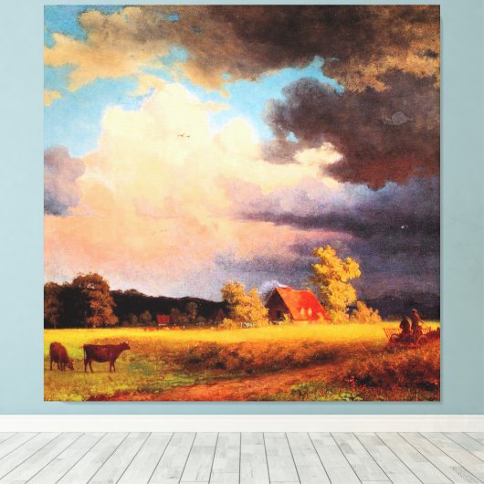 Schilderij Albert Bierstadt, Beiers landschap Canvas Afdruk (Insitu (Houten vloer))