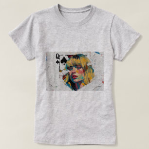 Schilderij in olieverf van Schoppenvrouw T-shirt