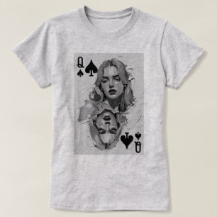 Schilderij in olieverf van Schoppenvrouw T-shirt
