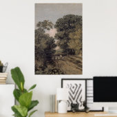  schilderij met gebogen liggend landschap poster (Thuiskantoor)