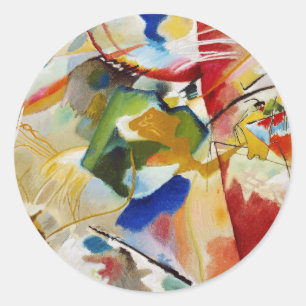Schilderij met groen centrum van Wassily Kandinsky Ronde Sticker
