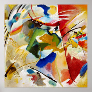 Schilderij met groen centrum, W. Kandinsky Abstrac Poster
