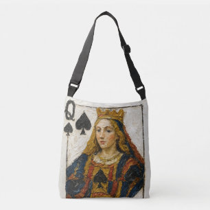 Schilderij met olieverf van de Schoppenvrouw Crossbody Tas