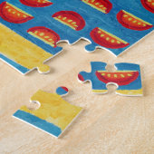 Schilderij over saladebereiding legpuzzel (Zijkant)