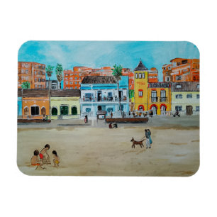 Schilderij Playa de la Malvarrosa van Alfred Fox Magneet