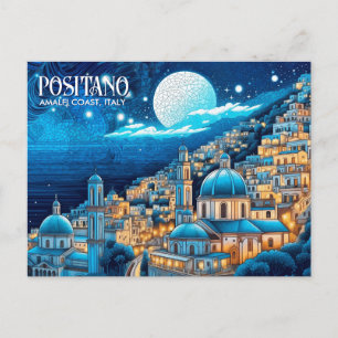 Schilderij Positano Amalfi kust Italië Art Travel Briefkaart
