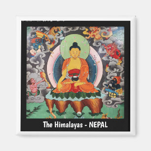 Schilderij Shakyamuni Buddha, Himalaya - Nepal Magneet