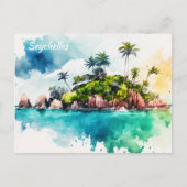 Schilderij Tropische Seychellen Briefkaart (Voorkant)
