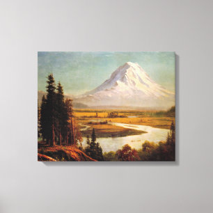 Schilderij van Albert Bierstadt op Rainier Canvas Afdruk