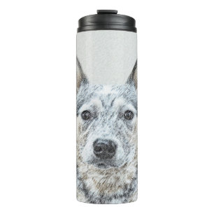 Schilderij van Australische Cattle Dog - Originele Thermosbeker