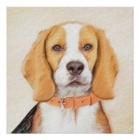 Schilderij van Beagle-hond Originele Dier Kunst