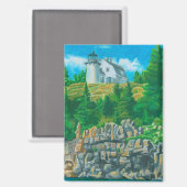 Schilderij van Bear Island Light Magneet (Voorkant / Achterkant)