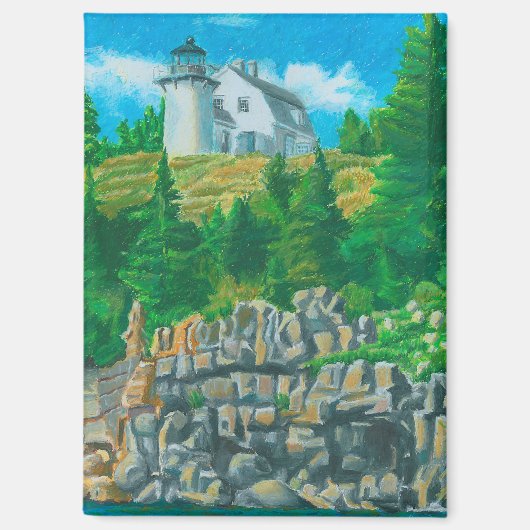Schilderij van Bear Island Light Magneet (Voorkant)