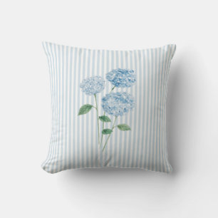 Schilderij van blauwe hortensia bloem blauwe stree kussen