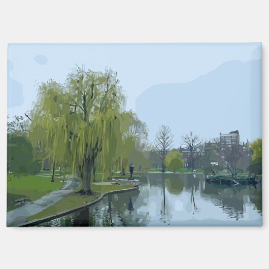 Schilderij van Boston Public Garden Massachusetts Magneet (Voorkant)