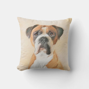 Schilderij van Boxer Hond Ongeknipt Origineel Dier Buitenkussen