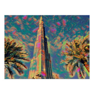 schilderij van Burj Khalifa Perfect Poster