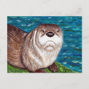 Schilderij van Cheeky River Otter Briefkaart