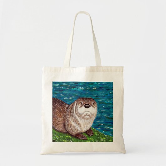 Schilderij van Cheeky River Otter Tote Bag (Voorkant)