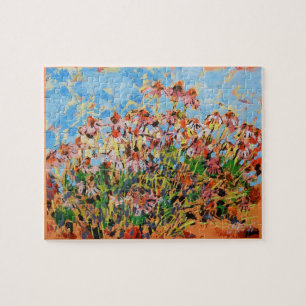 Schilderij van Coneflowers / Kunstenaar Larry Ler Legpuzzel
