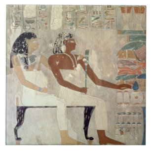 schilderij van de tombe Rekhmire, Thebes, d Tegeltje