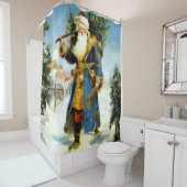 Schilderij van de  Vader Kerstmis Douchegordijn (In situ)