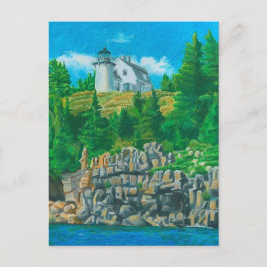 Schilderij van de vuurtoren van Bear Island Briefkaart (Voorkant)