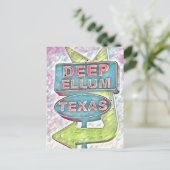 Schilderij van Deep Ellum bord, Dallas Texas Briefkaart (Staand voorkant)