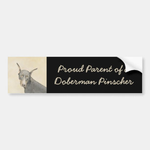Schilderij van Dobermann Pinscher - Originele Hond Bumpersticker