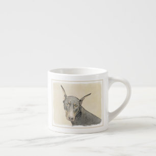Schilderij van Dobermann Pinscher - Originele Hond Espresso Kop