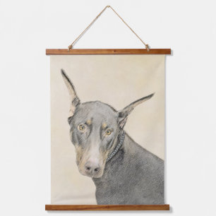 Schilderij van Dobermann Pinscher - Originele hond Hangend Wandkleed