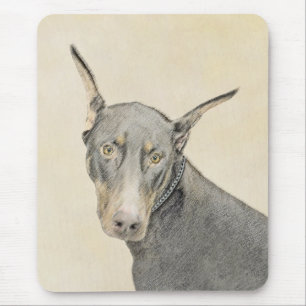 Schilderij van Dobermann Pinscher - Originele hond Muismat